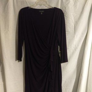 Evan Picone Black Label Dress, Dark Plum, 16
